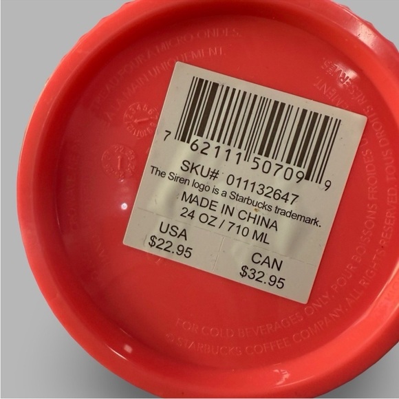 Starbucks 2022 Dragonfruit Studded Cold Cup 24oz Venti NWT - Picture 3 of 5